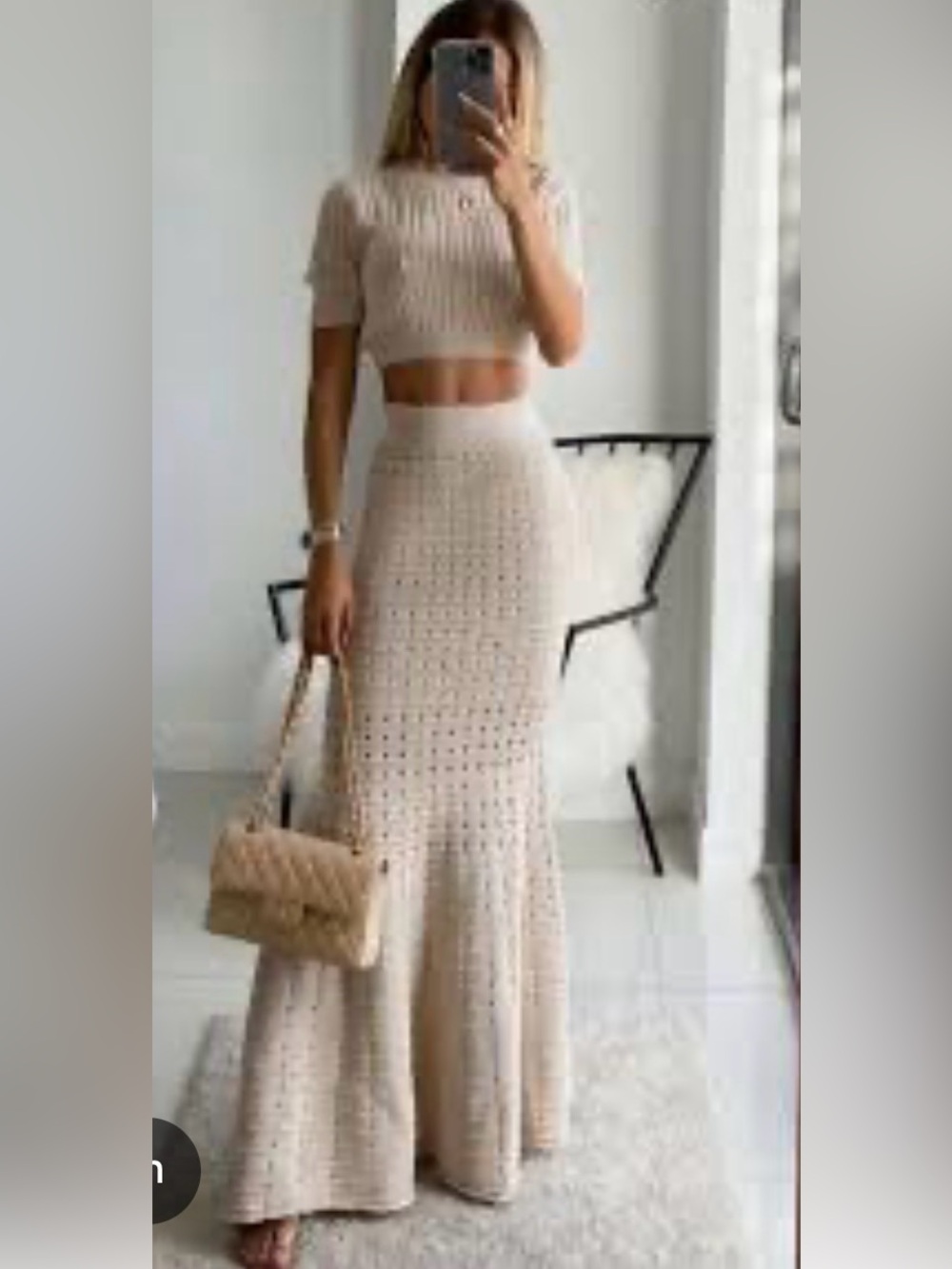 MARBLE Neutral Beige Knit Two-Piece Set
